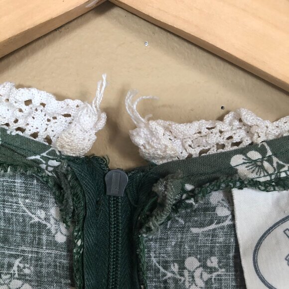 Laura Ashley vintage 1970s printers & dyers green floral prairie maxi dress 2 4 - Picture 7 of 12